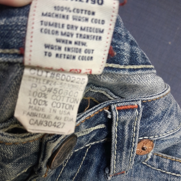 Vintage True Religion Jeans Rainbow Embroidered Bell Bottom All Cotton Flared 28 - Picture 10 of 16